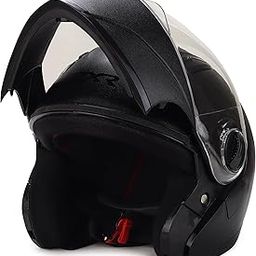 VISORUP ISI Approved Motorcycle Helmet, Flip-up Design, Matte Black, Lightweight-image-97