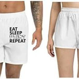 Unisex Regular fit 'Paint | eat Sleep Paint Repeat 2' Polyester Shorts [Size S/28In to XL/40In]-picture-41