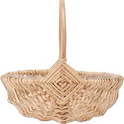 Flower Basket Flower Utensils Girl Basket for Wedding Woven Basket with Handle Wedding Basket Wicker Storage Tall Organizing Baby Decoration Basket Bridal Weave Pink Khaki Rattan-image-8