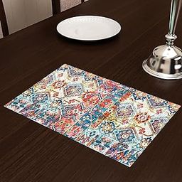 AEROHAVEN Polyester Pack of 4 Heat Resistant Dining Table Place Mats for Kitchen Table - Tpm13 - (13 X 18 Inches, Multicolor)-image-1