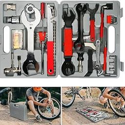 Bicycle Repair Kit - 44 Pcs Complete Tools Set With Storage Box, All-In-One Maintenance Kit for BMX, Road and Mountain Bikes - Metal, Protective Case-7