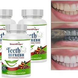 Teeth Whitening Powder | Enamel Safe & Effective Teeth Whitener Solution| Stain Removal Formula For Long Lasting Freshness | Teeth Cleaning Dental Kit For All Teeth Types | 80g - Pack of 3-picture-26