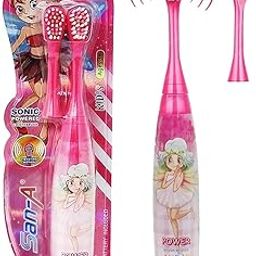 Cartoon Electric Toothbrushes For Girls,Vibrating Motion Toothbrushes With Replacement Brush Head,Soft Electric Battery Powered Toothbrushes For 3+ Years Kids-image-97