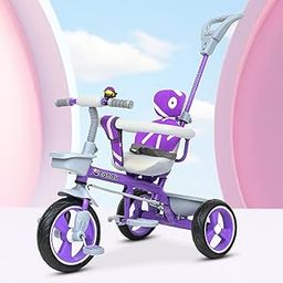 TONDU Tricycle for Baby/Kids with Safetyc Arm & Seat Belt with Parental Control Tricycle (Purple)-picture-27