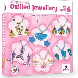 TOYKRAFTT Paper Quilling Jewellery Making Kit for Girls Age 7 to 12 Years, DIY Craft Kit, Jewellery Designs-23