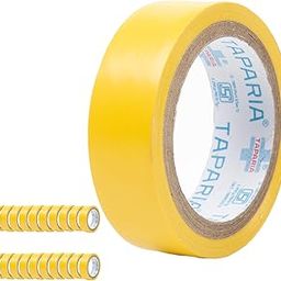 TAPARIA PVC Insulation Tape IT17Y - Premium Electrical Tape - Yellow, 17mm x 6m, Weather Proof, Moisture & Fire Resistant, Excellent Elasticity, Durable, Good Grip and Strong Adhesion (Pack of 20)-image-74