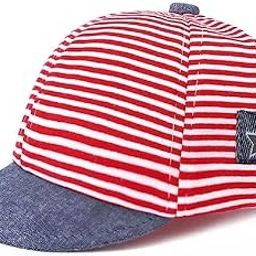 Kid's Classy Stripe Cotton Baseball Summer Sun Cap with Wide Brim Visor Adjustable Cap for Infant Toddler Baby Boys and Girls 0 to 3 Years-image-26