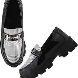 Lightweight Comfortable Glamorous Extra Cushion Inner Sole Loafer Shoes with Low Heels for Womens and Girls-image-41