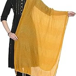 Women's Self Embroidery,Regular Wear Dupatta,Desinger Dupatta Mustard Colour Chiffon Regular Dupattas & Chunnis-47
