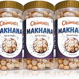 Crunches Roasted Makhana (3 x 80g) – Salt & Pepper | Olive Oil Roasted Fox Nuts | Crunchy Vegan Snack | Low Fat, High Protein, Gluten-Free | Pocket-Size Healthy Munchies-26