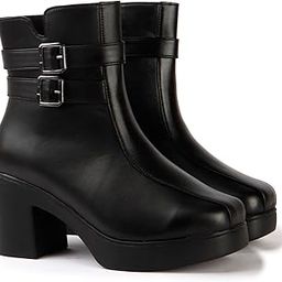 strasse paris Women’s Platform Ankle Boots | Twin Buckle Bold Fashion Statement-picture-33