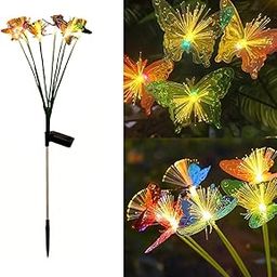 hardoll plastic Solar Decorative Fibre Butterfly Light Warm White Color LED Waterproof Outdoor Home Garden Pathway Lawn Driveway(Pack of 1)-30