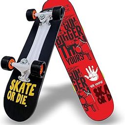Jaspo Black Duck Fibre Skateboard - 26X6.5 Inch, Fully Assembled for All Ages (Gunshot) - Fiber-48
