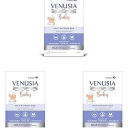 Venusia Baby Mild Bathing Bar | Non-irritating, pH 5.5 and Paraben Free | Enriched with Shea Butter, Olive Oil and Avocado Oil| Dermatologist recommended no 1 brand | 75g (Pack of 3)-image-22