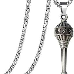 God Ram Bhakat Hanuman Pendant for Men & Women Metal Bajrangbali Hanuman Gada Locket for Good Health & Wealth BLRShivSPn2024283-picture-43