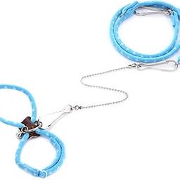 Wontee Adjustable Leash Harness with Bell for Rat Mouse Squirrel Sugar Glider Guinea Pig Walking Training (Blue)-image-8