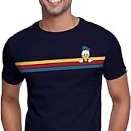 Donald Duck: Stripes Mens and Womens Graphic Printed Cotton T-Shirt Blue-image-27