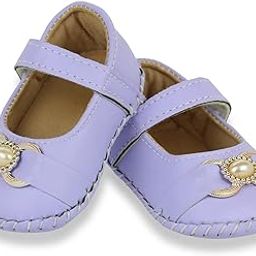 neska moda 6 To 12 Months Baby Girls Synthetic Leather self design Baby Sandal Booties-picture-4