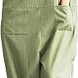 quecy Women’s Cotton Wide Leg Loose Baggy Jumpsuit Pant Green-picture-32