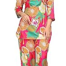 Aika Creation Women's Cotton Blend Digital Print Readymade Cord Set Dress (MD KHUSHII PINK-New)-image-63