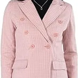 honnete Regular Fit Stylish Emily Houndstooth Double Breasted Two Pockets Women Winter Coat With Stylish Button-picture-44