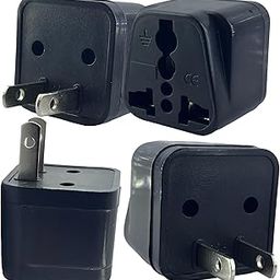 WOWSOME US Conversion Universal Plug for Convert Indian Pin to USA, Japan, Canada, Thailand, Philippines Power Socket, Type A - 10A - 2-Pin Converter Plug, Black, Pack of 4-12