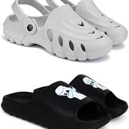Combo Pack of 2 Slipper/Flip Flops/Slides/Clogs/Sandals for Men (Clogs-100-M,Y-Dancer)-image-89