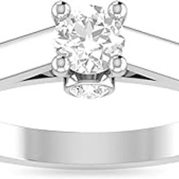 18k (750) White Gold and Solitaire Ring for Women-image-18