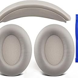 SOULWIT Ear Pads Cushions + Headband, Replacement Kit for Sony WH-1000XM3 (WH1000XM3) Over-Ear Headphones, Replacement Headstrap Pad & Earpads Repair Part - Silver-picture-17