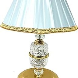 N.K. HANDICRAFT Vintage Stainless Steel Table Lamp with Crystal & Multiple Shade – Elegant Accent Lighting with Classic Gold Trim for Bedroom, Living Room, or Office (White Shade)-14