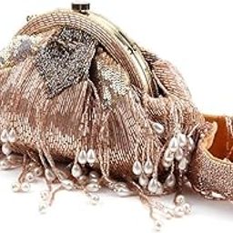 Women Stunning Rose Gold Tassel Batuwa-image-26