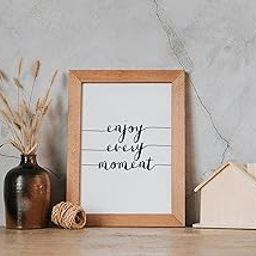 CRAFT N CREATIONS "Enjoy Every Moment Motivational & Inspirational framed Quote in Oak Wood of Size 8" x 6"(1007)-image-1