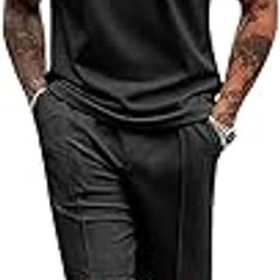 Men Viscose Short Sleeve T-shirt and Shorts Co-ord Set | Half Sleeve & Mandarin Collar-picture-19