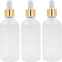 Happy Packaging 100ML Clear Frosted Round Empty Glass Bottle | Glass Dropper | Gold Sleeve | Silcon White Teat | Refillable | Leak Proof For Essential Oils | DIY serums | DIY Perfumes (3)-7