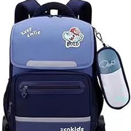 22 Litre, 17 Inches Stylish & Trendy Water Resistant High Storage School Backpack College Backpack Travel Backpack Bag for Boys & Girls, With Trolley And Pencil Pouch, 2nd Standard Onwards-image-117