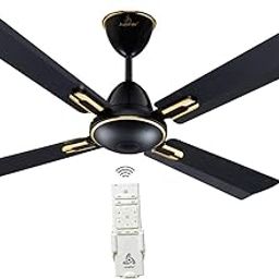 Jupiter Quadcopter 4 Blades BLDC Motor 1200 mm | Energy Efficient 5 Star Energy Saver | High Speed Decorative Ceiling Fan Remote Controlled | Black & Gold Deco-71