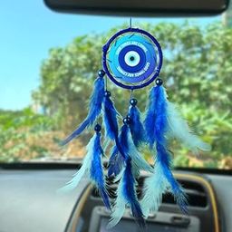 Rooh Dream Catcher ~ Good Vibes Car Hanging ~ Handmade Hangings for Positivity Nazar Battu (Can be Used as Home Décor Accents, Wall Hangings, Garden, Car, Feather, Yoga Temple, Feather Windchime)-image-61