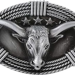 ™ 3D Cow Head Retro Belt Buckle Metal Western Cowboy Jewelry Silver | Belt Buckles-image-20