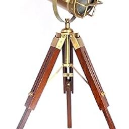 (Pack of One) Antique Finish Marine Spotlight with Brown Tripod Unique Look Floor Lamp for Home and Office Decor-image-74