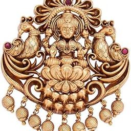Ruby Gold Plated Ethnic Antique Hair Brooch - 412020-image-26