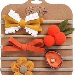 POLKA TOTS Cotton Flower Headband Set - Orange & Yellow - Set Of 5-image-34