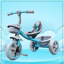 Kidsmate Starlight Premium Cycle for Kids Cycle 2-5 Years - Tricycles for Boy&Girl - Baby Cycle -Bicycle for Kids| Bike for Kids with Eva Wheel,Bell&Basket for Toys -Tricycle 30Kg Capacity (Blue)-image-41