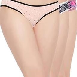 Women's Cotton Pack of 3 Low Waist Printed Bikini Panties - Multicolor-image-49