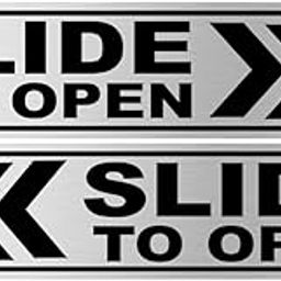 Tatmods Slide to Open Sticker Sign (8x4 Inch) – Metal Look Vinyl Label for Sliding Doors, Entry/Exit, Office, Glass, Cabinets – Set of 2-image-24