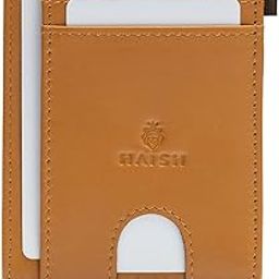 Genuine Leather Compact Card Wallet | RFID Protected, Slim and Lightweight | 5 Card Slots, 1 ID Slot and Folded Currency | Minimalist Pocket Wallet for Men and Women (SLK-Corporate Tan)-image-84