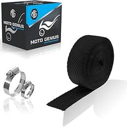 MOTO GENIUS Universal 3 Metre Silicate Fiber Silencer Wrap Bike Exhaust Heat Shield for RE Bullet - High-Temperature Resistance-17