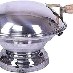 ANCHARA Aluminium Multi Purpose Oven, Gas Tandoor, Barbeque Griller, Bati, Pizza Maker, Size 34 x 34 x 26 CM (Silver) With (spatula)-25