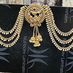 KGR Splash Parrot design With Pearls Round Jada Billa For Hair-image-32