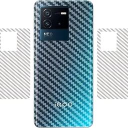 DVANK™ (Pack of 2) Back Lamination Skin Compatible for IQOO NEO 6 5G || 3D Carbon Fiber Ultra-Thin Protective Film (Transparent) with Easy Installation KIT-image-96