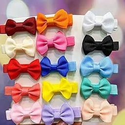 Baby Hair Bows, 10 Pack Mini Hair Clips for Toddlers, Assorted Colours, Soft Grosgrain Ribbon-image-41